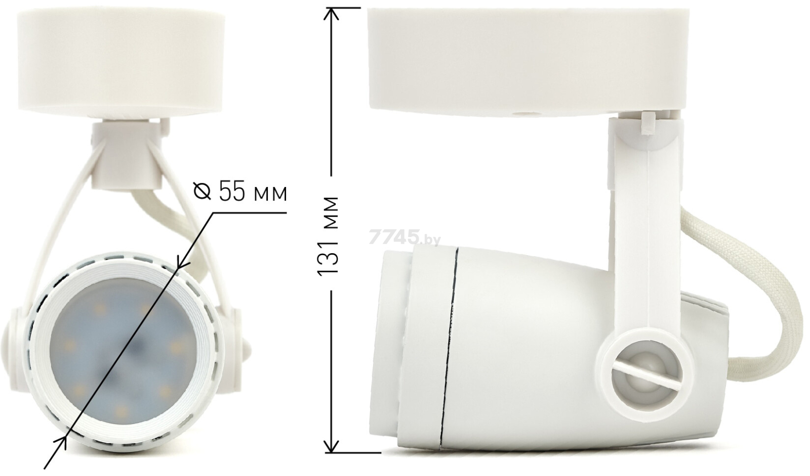 Точечный светильник накладной ЭРА OL5 GU10 WH белый - Фото 3